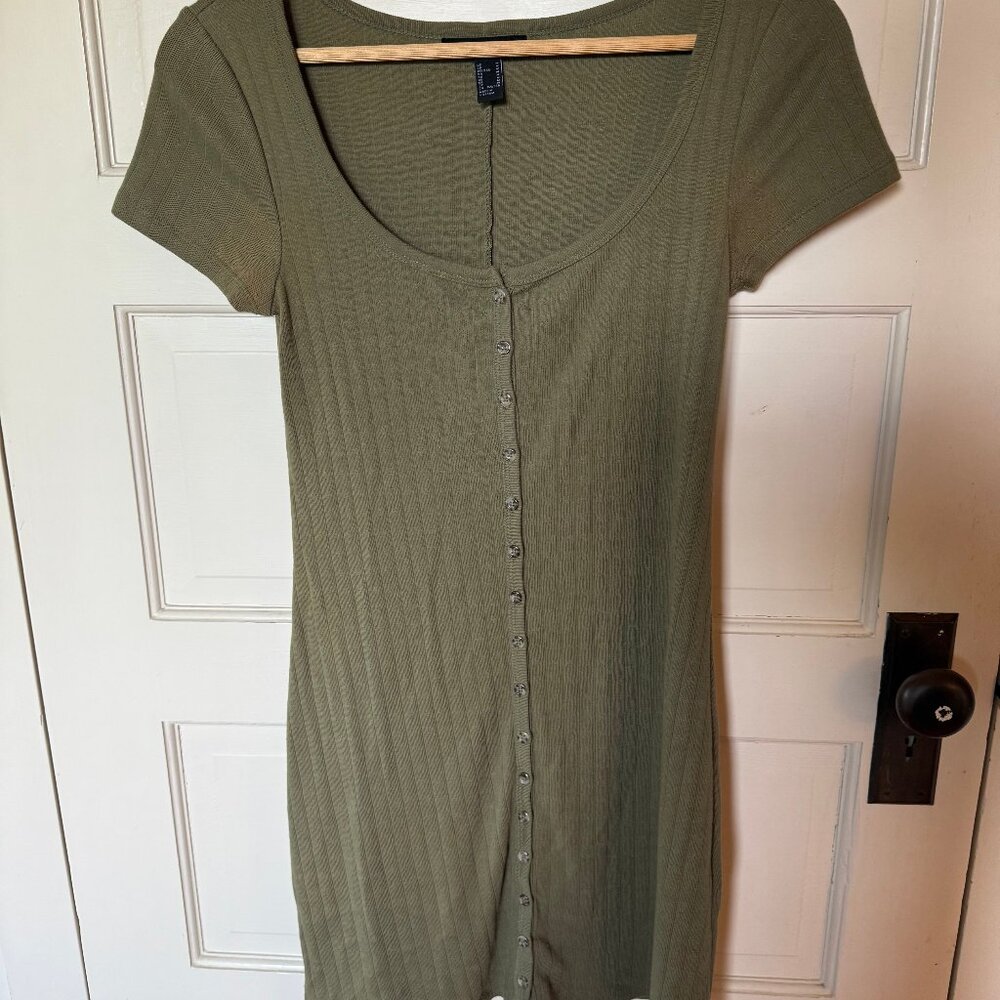 Forever 21 Green Fitted Mini Dress